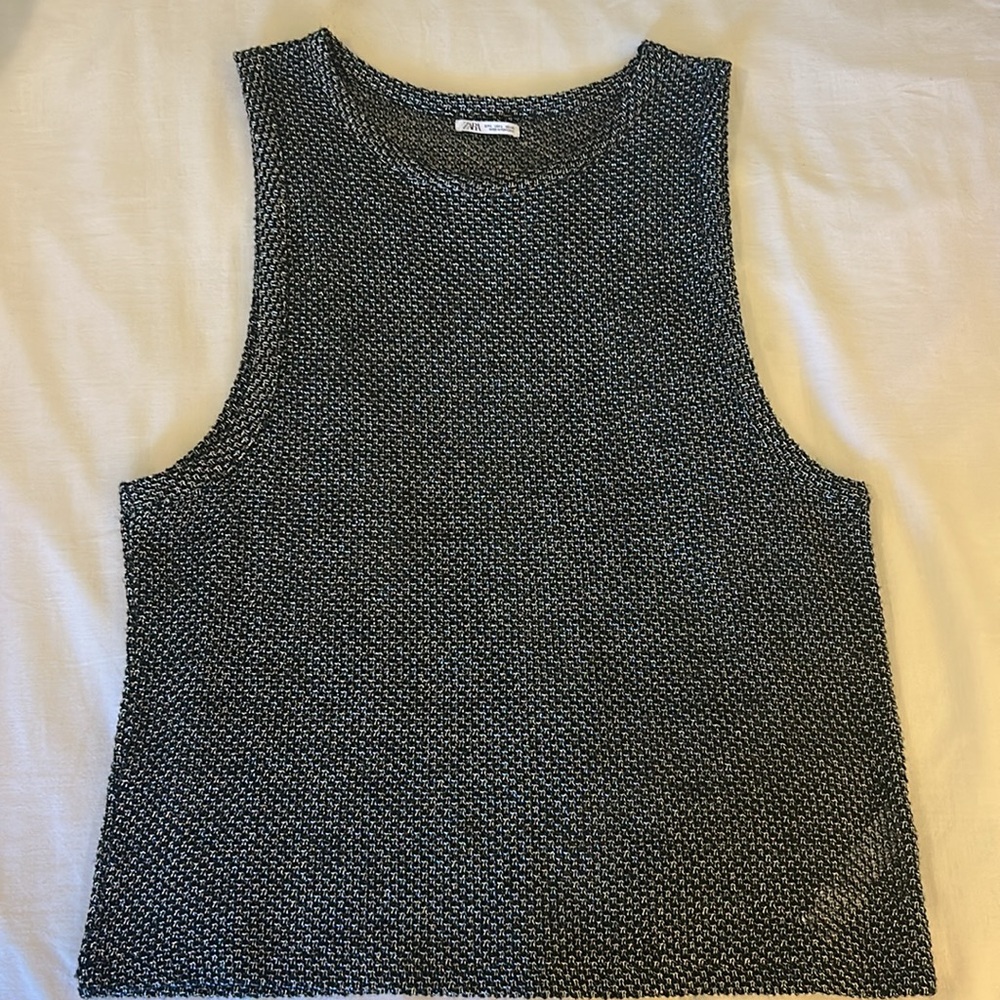 Zara Metallic Knit Tank | Like New